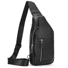100% Genuine Leather Sling Bag Messenger Bag for Men Black - VacationGrabs