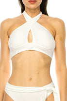 Two Piece Criss Cross Bow Tied Bikini - VacationGrabs