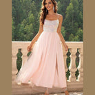 Lace-Up Backless Mesh Dress - VacationGrabs