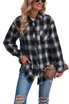 Plaid Button Up Dropped Shoulder Outerwear - VacationGrabs