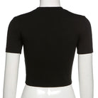 Black short sleeve fitted crop top on mannequin aesthetic streetwear summer top