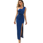 Royal Blue One-Shoulder Maxi Dress - VacationGrabs