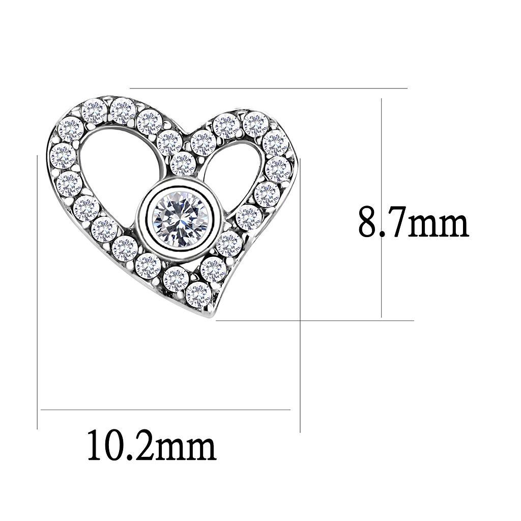 VacationGrabs affordable and vacation quality heart earrings with clear crystals