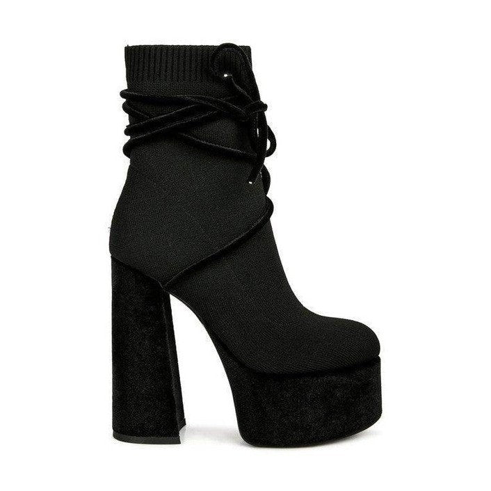 After Pay High Heeled Velvet Knitted Boot - VacationGrabs