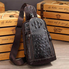 Alligator Pattern Style Leather Crossbody Bag Single - VacationGrabs