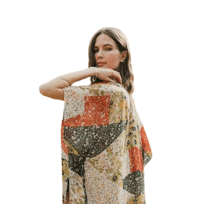Allover Floral Print Kimono - VacationGrabs