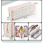 Angoo Double-Sided Pencil Case Dual Canvas Pocket Art Bag - VacationGrabs