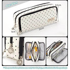 Angoo Double-Sided Pencil Case Dual Canvas Pocket Art Bag - VacationGrabs