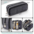 Angoo Double-Sided Pencil Case Dual Canvas Pocket Art Bag - VacationGrabs