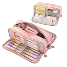 Angoo Double-Sided Pencil Case Dual Canvas Pocket Art Bag - VacationGrabs