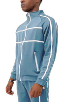 Arctic Blue Jordan Tape Track Jacket Jogger Set - VacationGrabs