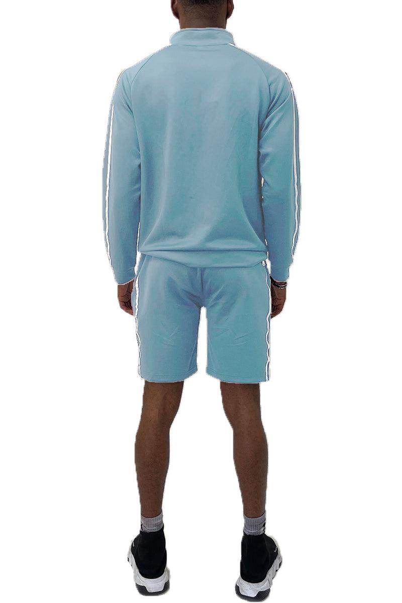 Arctic Blue Jordan Track Jacket Short Set - VacationGrabs