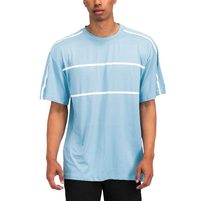 Artic Blue Jordan Solid Tape Tshirt - VacationGrabs