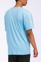 Artic Blue Jordan Solid Tape Tshirt - VacationGrabs