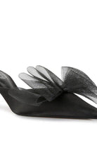 Asma Organza Bow Embellished Satin Mules - VacationGrabs