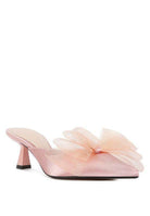 Asma Organza Bow Embellished Satin Mules - VacationGrabs