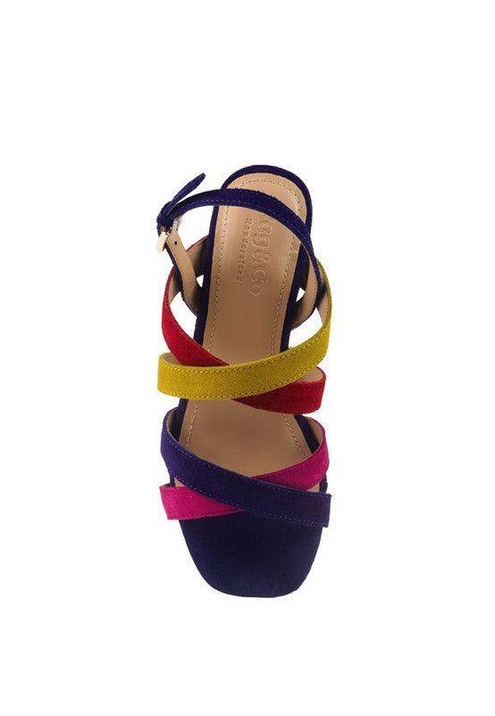 Astrid Mid Heeled Block Leather Sandal - VacationGrabs