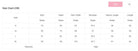 YNIQUE holiday party sequin blouse size chart in centimeters showing S M L XL bust waist hem shoulder sleeve and overall length