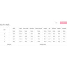 Size chart in inches for vacation athleisure wear for women showing bust waist hip and length measurements