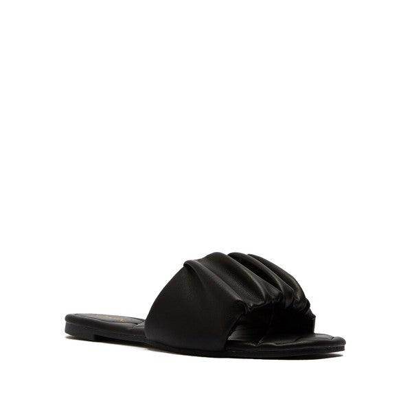 Gathered Upper Quilted Sole Sandals - VacationGrabs