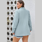 Plus Size Shawl Collar Long Sleeve Blazer - VacationGrabs