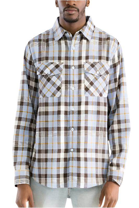 Plaid Flannel Long Sleeve Shirts S - 3XL - VacationGrabs