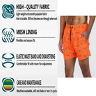 Swimwear - Solid Lined Beach Swim Text Swim Shorts - VacationGrabs
