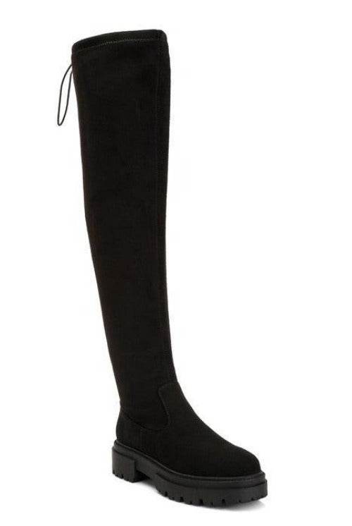 Babette Drawstring Detail Knee High Boots - VacationGrabs