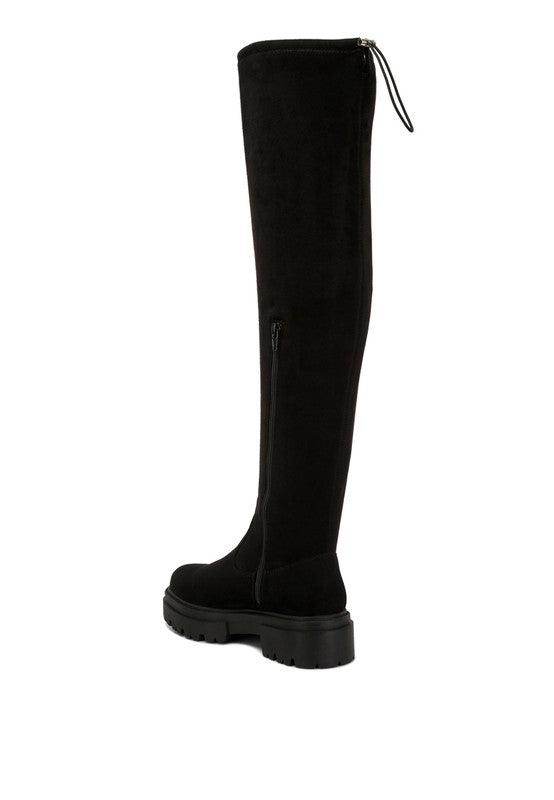 Babette Drawstring Detail Knee High Boots - VacationGrabs
