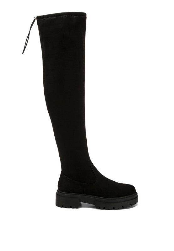 Babette Drawstring Detail Knee High Boots - VacationGrabs