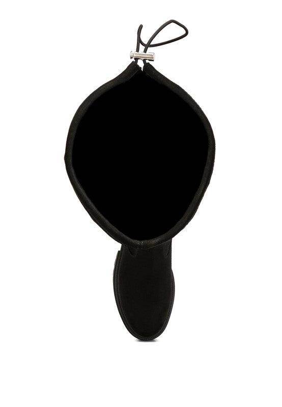 Babette Drawstring Detail Knee High Boots - VacationGrabs