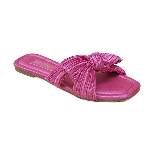 Let's See Style Women's Easy Wear Beach Sandals in Pink with Knotted Design for Comfort