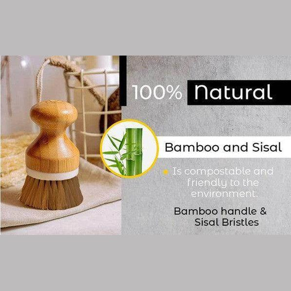 Bamboo Sisal Fiber Dish Brush - VacationGrabs
