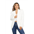 Double Take Puff Sleeve Shawl Collar Blazer - VacationGrabs