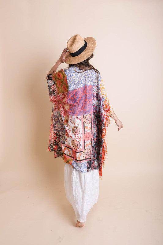 Stylish Leto Accessories beach cover-up kimono in vibrant colors, perfect for summer outings