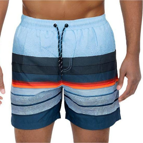 WEIV Men's Swimwear featuring Striped Design, Ideal beach shorts for vacation