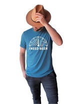 Ocean and 7th Men's Beer Graphic Tee in Blue with 'I Need Beer' Print for Casual Wear