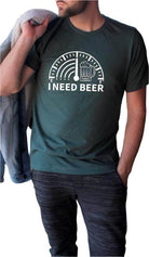 Ocean and 7th Men's I Need Beer Graphic Tee in Dark Green for Casual Wear