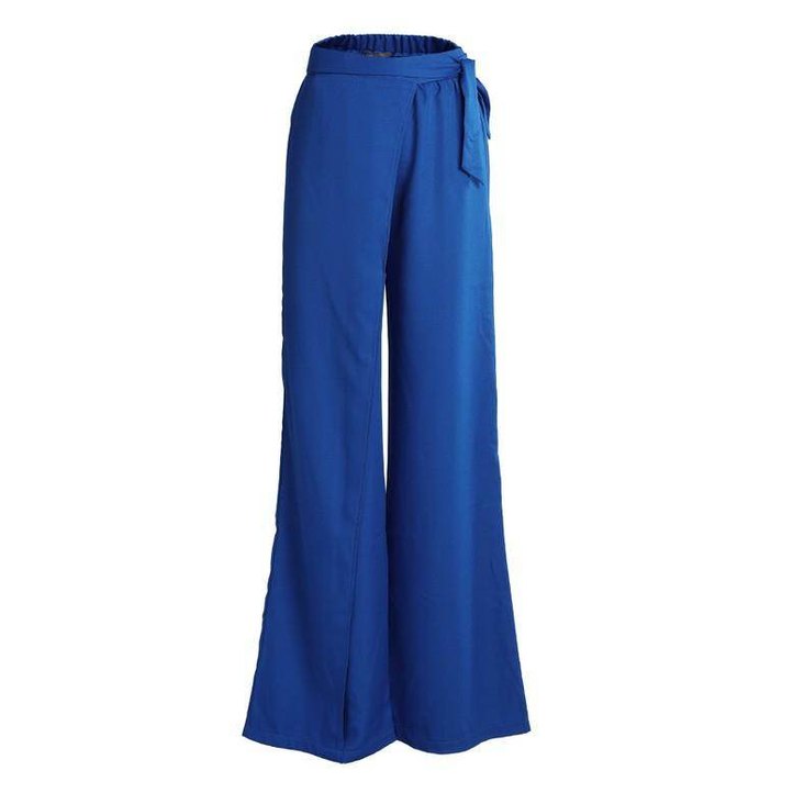 Belted Tie Wide Leg Pants - VacationGrabs