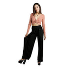Belted Tie Wide Leg Pants - VacationGrabs