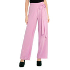 Belted Tie Wide Leg Pants - VacationGrabs