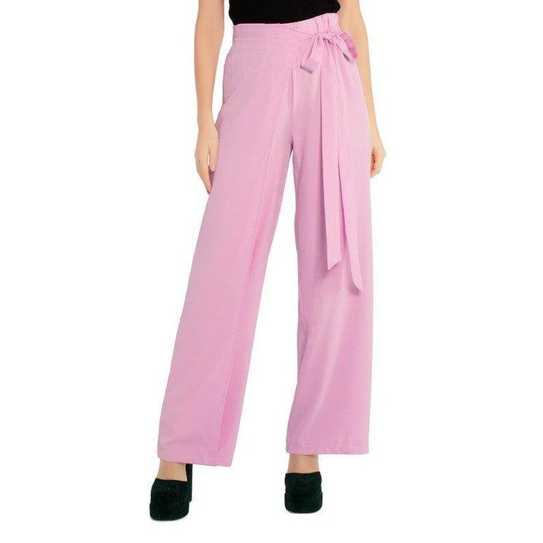 Belted Tie Wide Leg Pants - VacationGrabs