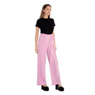 Belted Tie Wide Leg Pants - VacationGrabs