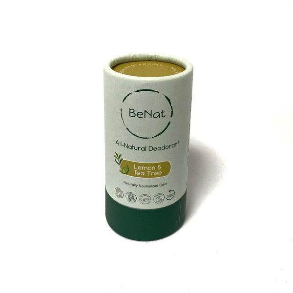 BeNat All Natural Deodorant in Lemon and Tea Tree scent for fresh and eco-friendly odor protection