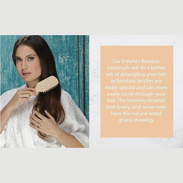 BeNat natural wooden detangling brush designed for easy hair combing with bamboo bristles