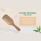 BeNat natural wooden detangling brush with rubber cushioning and bamboo bristles for easy hair styling