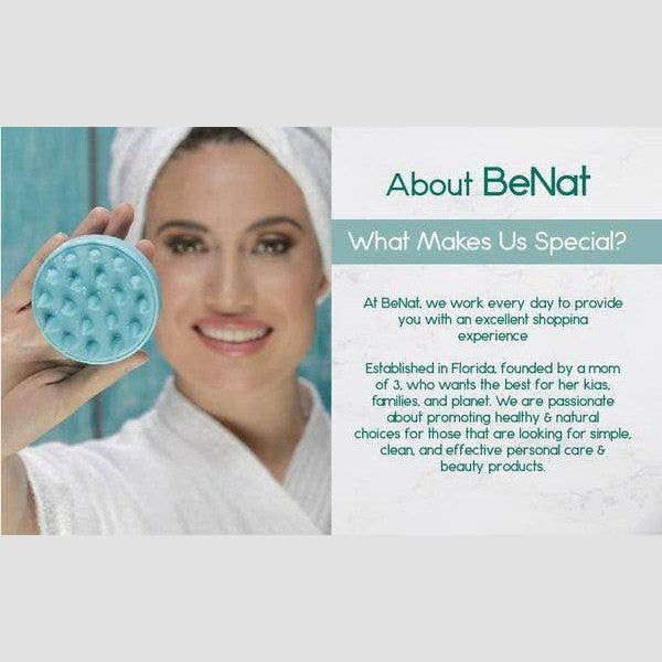 BeNat shower hair scalp scrubber designed for effective cleansing and promoting healthy hair care