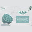 BeNat shower hair scalp scrubber in teal for deep cleaning and relaxing scalp massage
