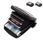 Black brown leather wallet with multiple card slots and secure cash compartment for everyday use