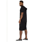 Men's black cage outfit for men featuring stylish shorts and a matching hoodie for casual wear